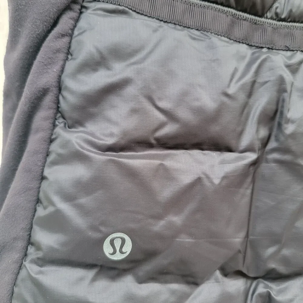 Lululemon Athletica Black Down For A Run Zip-Up Puffer Vest Women's Size 6
